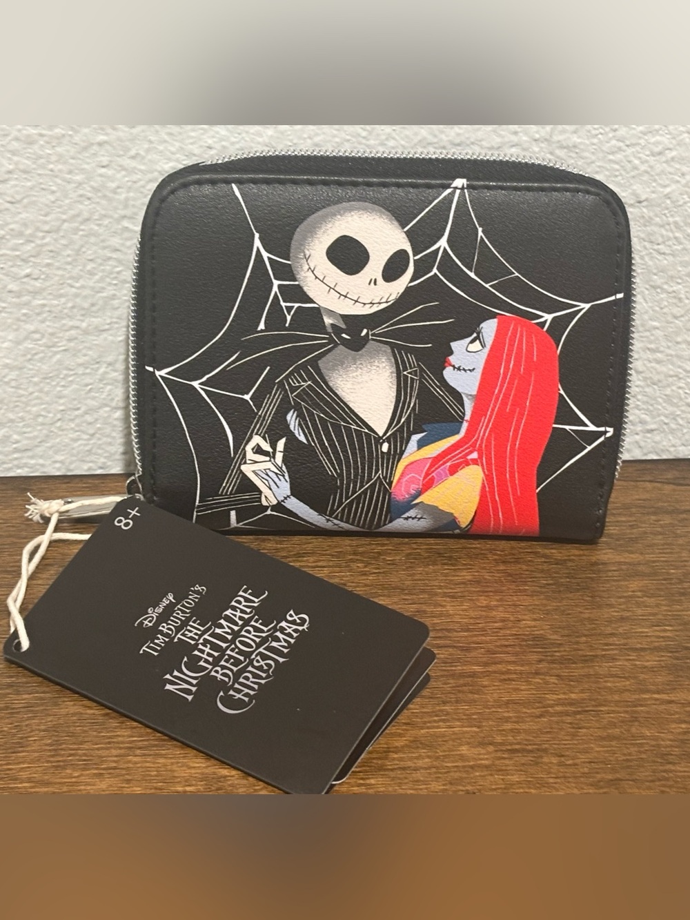 Loungefly The Nightmare Before Christmas Jack & Sally Black Red Zip Wallet
